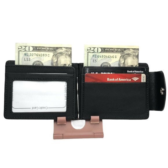 Men's Credit Card Holder Slim Money Clip Wallet - Picture 7 of 9